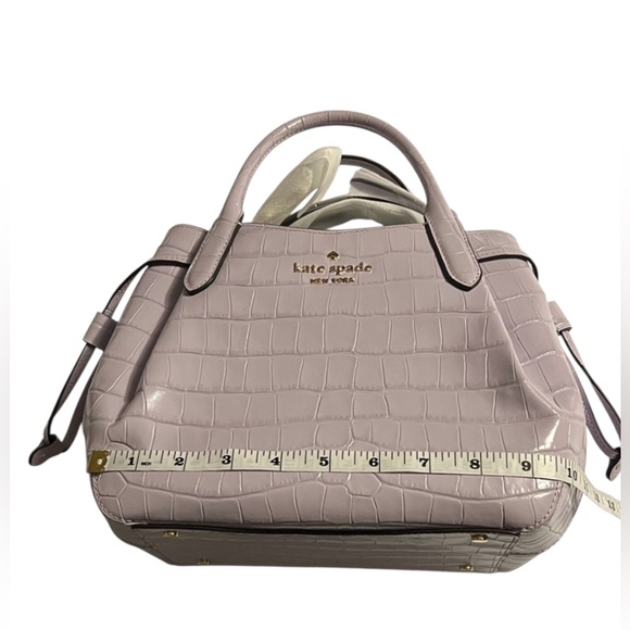 Kate Spade New York Dumpling Croc Embossed Small Satchel Light Purple NWOT - Picture 10 of 15
